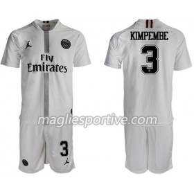 Completo Calcio Paris Saint Germain Kimpembe 3 Jordan Bianco Bambino Divisa Terza 2018/2019